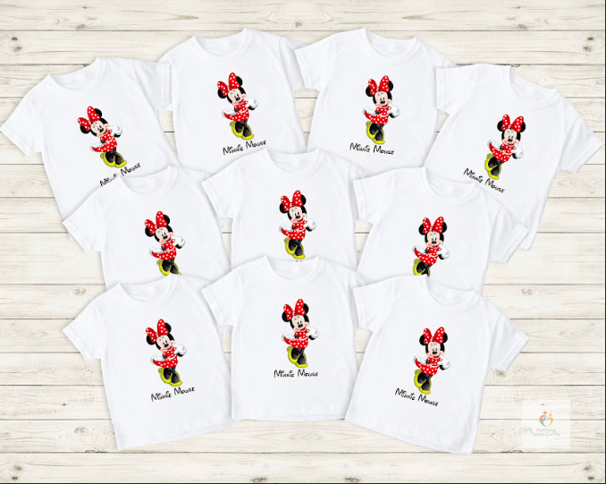 Minnie Mouse – Birthday Party Return Gift T-Shirts ( Mixed Sizes )