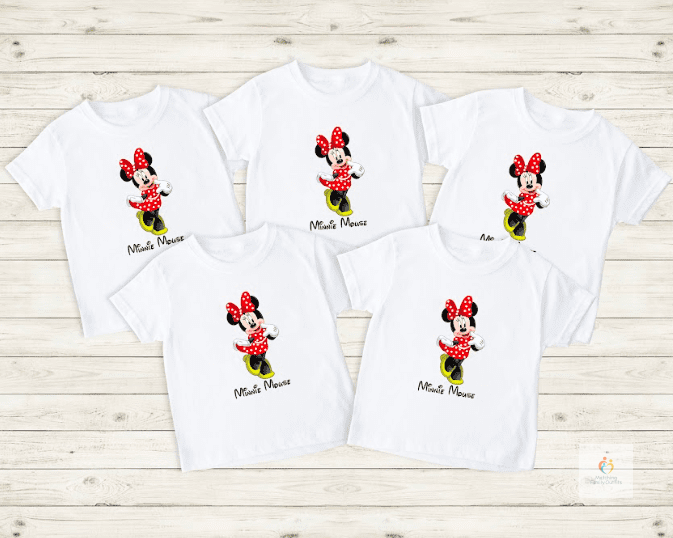 Minnie Mouse – Birthday Party Return Gift T-Shirts ( Mixed Sizes )