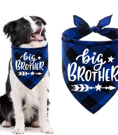 Big Brother Plaid Dog Bandana Pregnancy Announcement Dog Bandana Gender Reveal Photo Prop Pet Scarf Accessories Pet Scarves