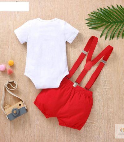 Baby Boy’s First Birthday Outfit with Shorts & Suspender