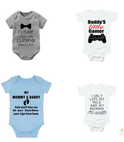 Funny Baby Boy Romper Set – Pack of 4