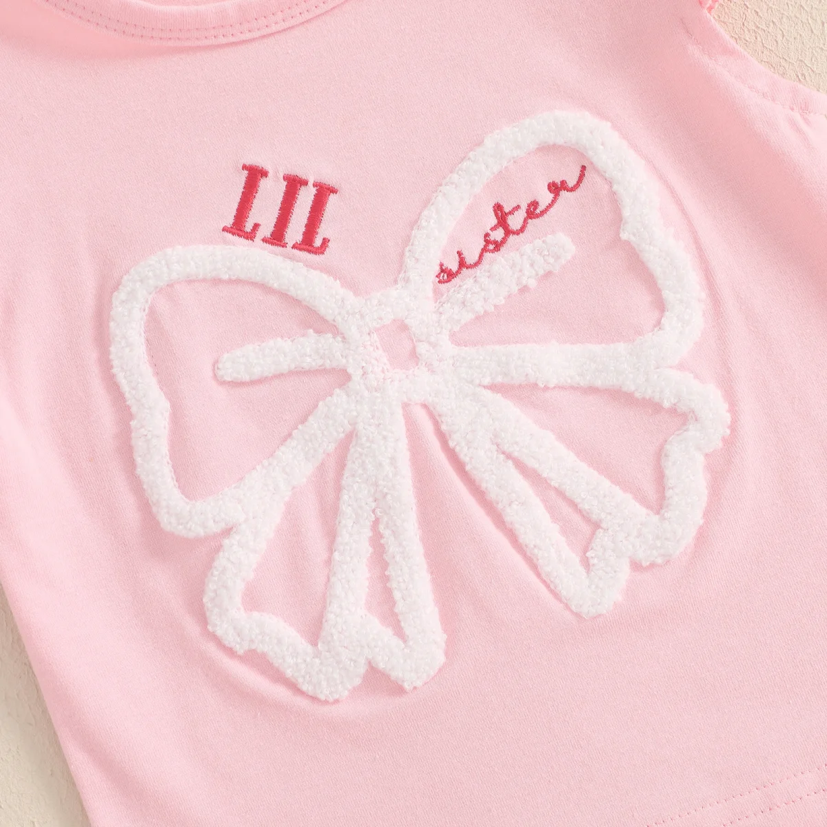 MISOWMNJOY Summer Family Matching Baby Sister Outfit Princess Bow Fly Sleeve Tops Ruffle Shorts 2 Piece Toddler Clothes Set