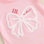 MISOWMNJOY Summer Family Matching Baby Sister Outfit Princess Bow Fly Sleeve Tops Ruffle Shorts 2 Piece Toddler Clothes Set
