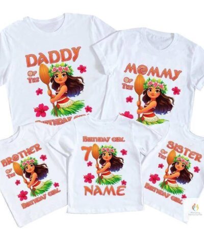 Moana Themed Family Birthday T-shirts