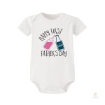 Happy First Father's Day Matching Father and Baby T-shirts - Image 3