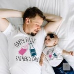 Happy First Father's Day Matching Father and Baby T-shirts