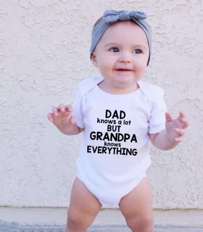 DADS KNOW A LOT GRANDPAS KNOW EVERYTHING s Toddler Infant Baby Clothes Casual Summer Short Sleeve