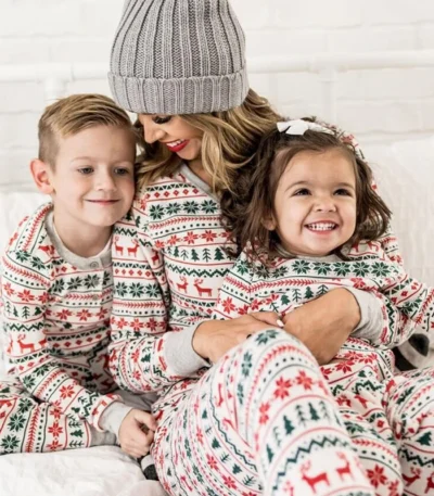 2026 Christmas Family Pajamas Matching Dad Mom And Daughter Xmas Clothes Set Adult Kids Sleepwear For Father Mother Son Outfit 3