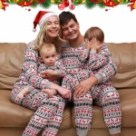 2026 Christmas Family Pajamas Matching Dad Mom And Daughter Xmas Clothes Set Adult Kids Sleepwear For Father Mother Son Outfit 1