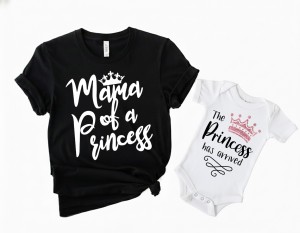 Mama & Baby Matching Outfit Set – Mama of a Princess & Princess Is Here - Image 3