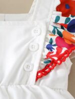 Blooming Floral Ruffle Baby Romper Set - Image 2