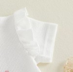 Little Bean Frill Romper – Waffle Knit Baby Girl Bodysuit - Image 3