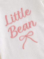 Little Bean Frill Romper – Waffle Knit Baby Girl Bodysuit - Image 4